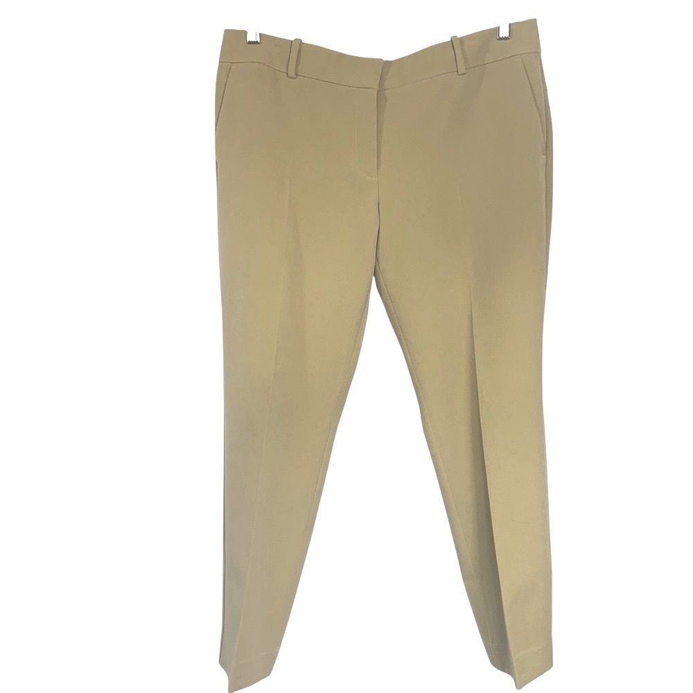 Ann Taylor Ankle Pants Mid-rise Tapered Trouser Taupe 12P Travel Transitional - Picture 4 of 10